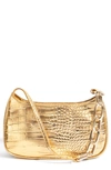 House Of Want Newbie Vegan Leather Shoulder Bag In Gold Croco