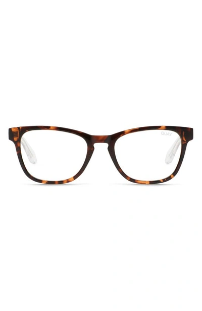 Quay Mini Hardwire 50mm Blue Light Filtering Optical Glasses In Tort/ Clear/ Clear Blue Light