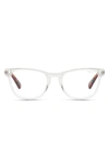 Quay Mini Hardwire 50mm Blue Light Filtering Optical Glasses In Clear/ Gold/ Blue Light