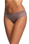 Montelle Intimates High Cut Lace Briefs In Almond Spice