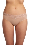 Montelle Intimates High Cut Lace Briefs In Beige