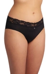 Montelle Intimates High Cut Lace Briefs In Black