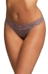 Montelle Intimates Lace Thong In Almond Spice