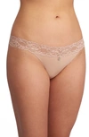 Montelle Intimates Lace Thong In Beige