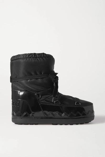 Bogner Trois Vallées 11a Faux Patent Leather-trimmed Shell Snow Boots In Black