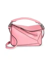 Loewe Mini Puzzle Leather Bag In Wild Rose