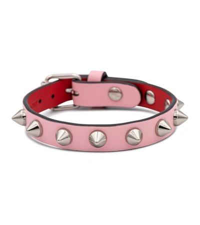 Christian Louboutin Loubilink Studded Leather Bracelet In Pink