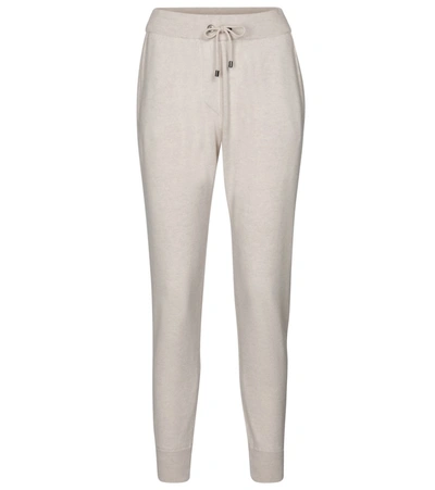 Brunello Cucinelli Wool, Cashmere And Silk Trackpants In Beige