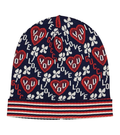 Gucci Kids Beanie For Girls In Multicoloured