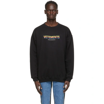 Vetements Black 'think Differently' Sweatshirt In Schwarz