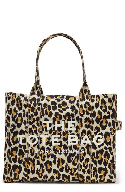 The Marc Jacobs Traveler Leopard-print Small Tote Bag In Natural Multi