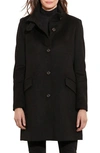 Lauren Ralph Lauren Balmacaan Wool Blend Coat In Black