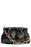 House Of Want Chill Vegan Leather Frame Clutch In Black Pleated