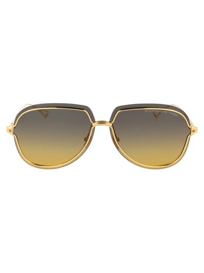 Dita Women's  Blue Metal Sunglasses In Gold