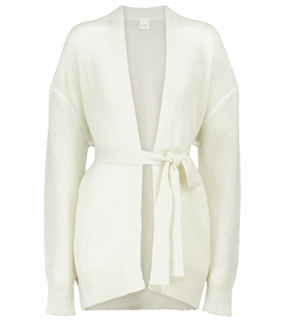 Max Mara Eolo Mohair-blend Cardigan In White