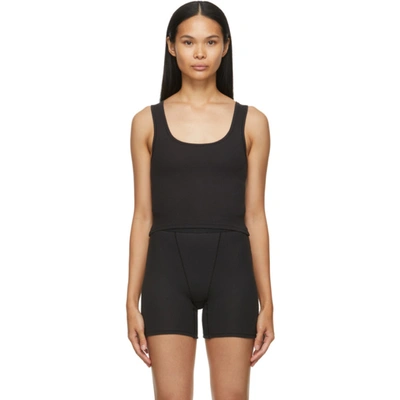 Skims Ribbed Cotton-blend Jersey Tank In Black