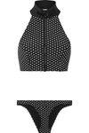 Lisa Marie Fernandez Polka-dot Bonded Bikini In Black