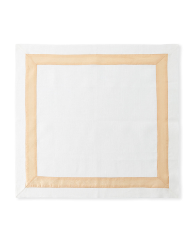 Nomi K Gold Shimmer White New Border Napkin