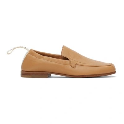 Loewe Logo-detailed Leather Collapsible-heel Loafers In Brown