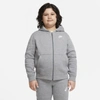 Nike Sportswear Club Fleece Big Kids' (boys') Full-zip Hoodie (extended Size) In Grey