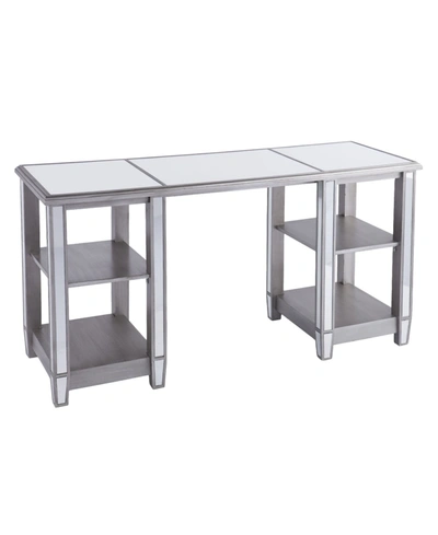 Southern Enterprises Worti Mirrored Desk Glam Style In Silver