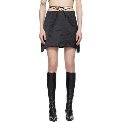 Helmut Lang Wraparound Waist Mini Skirt In Black