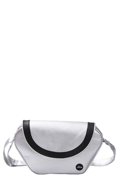 Mima Trendy Faux Leather Diaper Bag In Silver