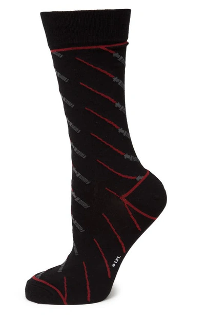 Cufflinks, Inc Star Wars Red Lightsaber Socks In Black
