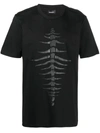 Diesel T-just-a31 Tonal Fishbone Graphic T-shirt In Black