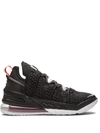 Nike Lebron 18 High-top Sneakers In Black/white/university Red