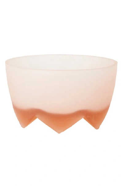 Hawkins New York Alyson Large Cast Glass Footed Bowl In Frosted Blush