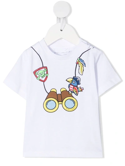 Stella Mccartney Babies' Binoculars-print Cotton T-shirt 3-36 Months In White