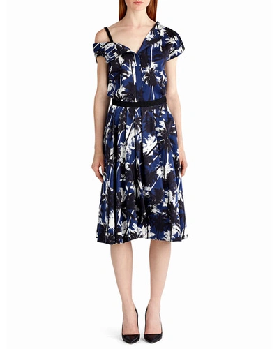 Jason Wu Pop Palm-print Skirt, Blue Pattern