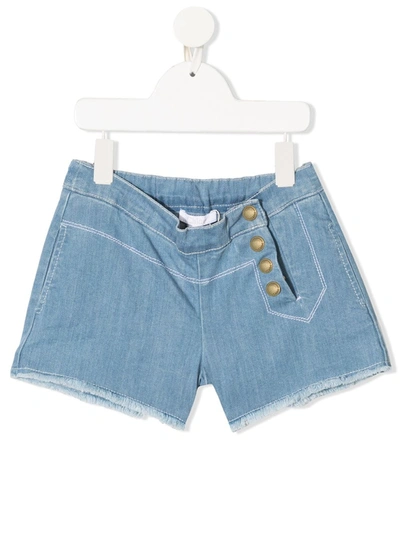 Chloé Kids' Raw-hem Denim Shorts