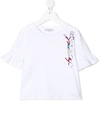 Givenchy Kids' White T-shirt For Girl With Double Logo