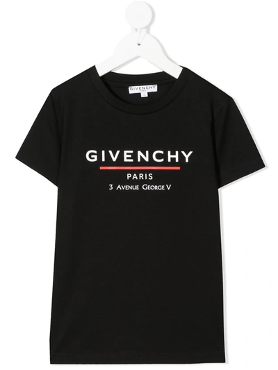 Givenchy Kids' Cotton Crew-neck T-shirt In Black