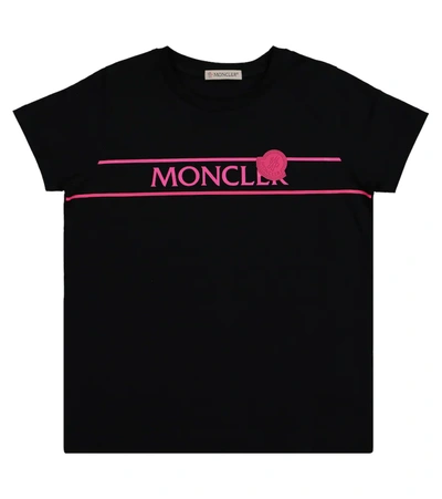 Moncler Enfant · Teen Logo-print T-shirt In Nero+fuxia