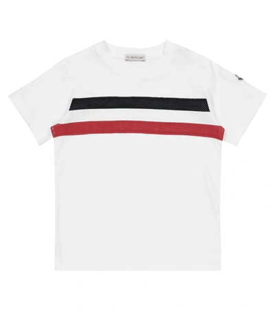 Moncler Kids' T-shirt With Tricolor Print White