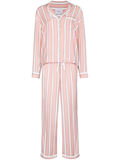 Rails Striped Two-piece Pyjama Set In Pink