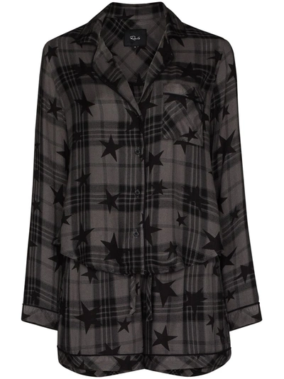 Rails Star Check Print Pyjama Set In Grey