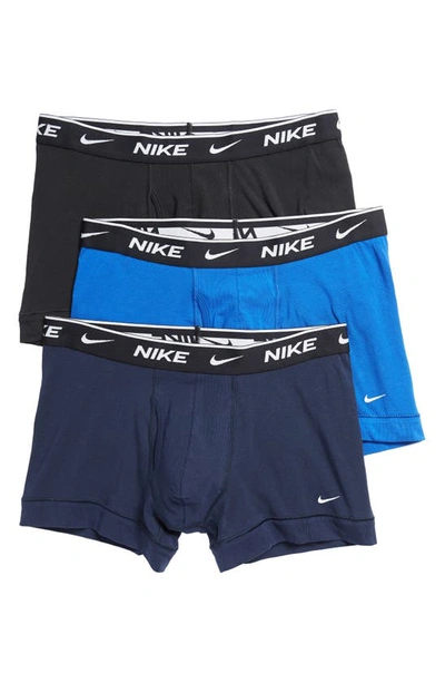 Nike 3-pack Dri-fit Everyday Performance Boxer Briefs In Navy/ Blue/ Black