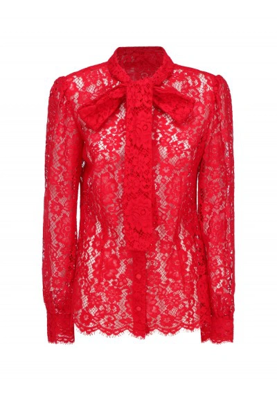 Dolce & Gabbana Shirt In Rosso Brillante