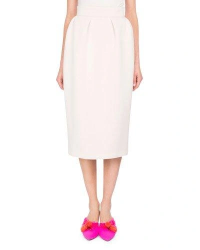 Delpozo Neoprene Pencil Skirt, White