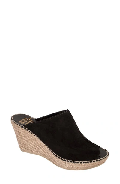 Andre Assous Cici Espadrille Wedge In Black Suede
