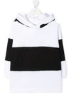 Moncler Kids' Little Girl's & Girl's Contrast Hoodie In White Black