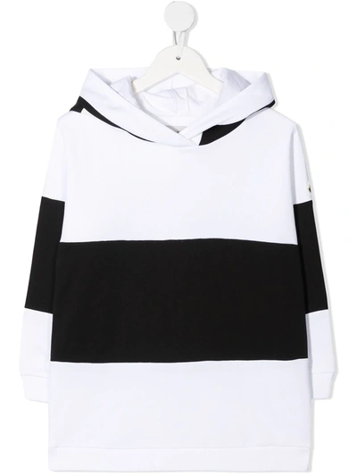 Moncler Little Girl's & Girl's Contrast Hoodie In Bianco Blu