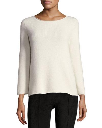 The Row Jette Bracelet-sleeve Cashmere Top In Ivory | ModeSens