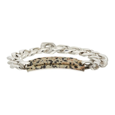 Bottega Veneta Silver Dalmatian Tag Bracelet In 2654 Dalmatian