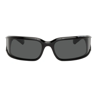 Balenciaga Black Intnl Screen Sunglasses In 001 Black
