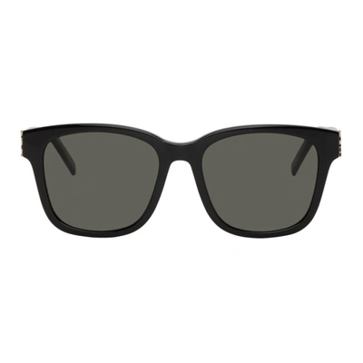 Saint Laurent Black Sl M68 Sunglasses In 001 Black